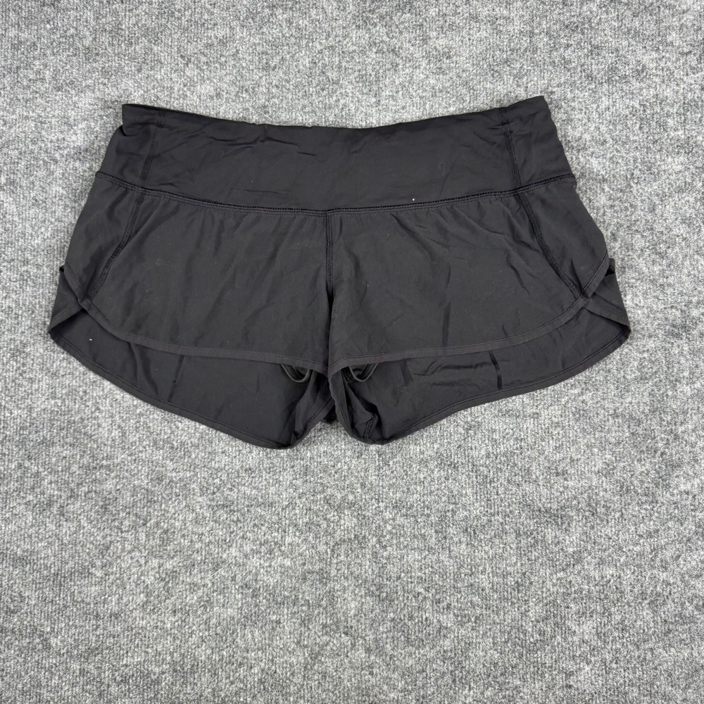 Lululemon Shorts Womens Size 10 Black Speed Up Low-Rise Athletic Running Lined